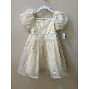 Audrey Camille Yellow Toddler Girls Tutu Dress Puff Sleeves Size 5T NWT